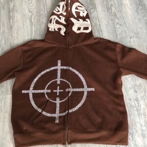 Oversized Y2K Grunge Full Zip Hoodie